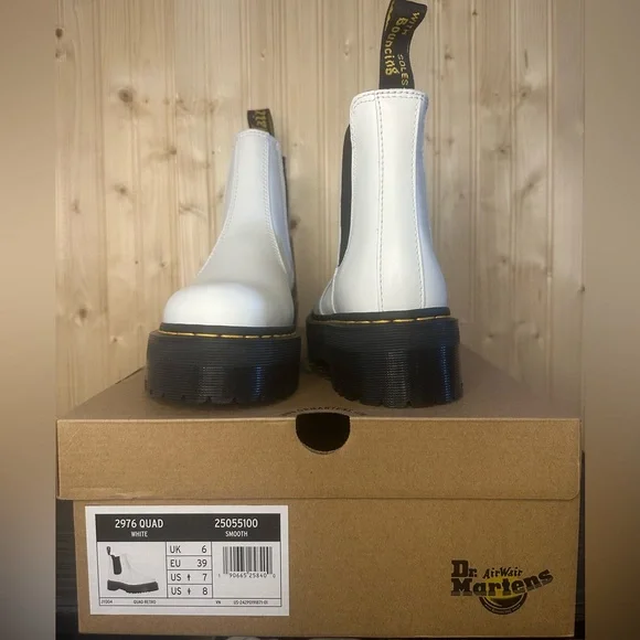 Dr. Martens 2976 White Platform Chelsea Boots - Picture 5 of 5